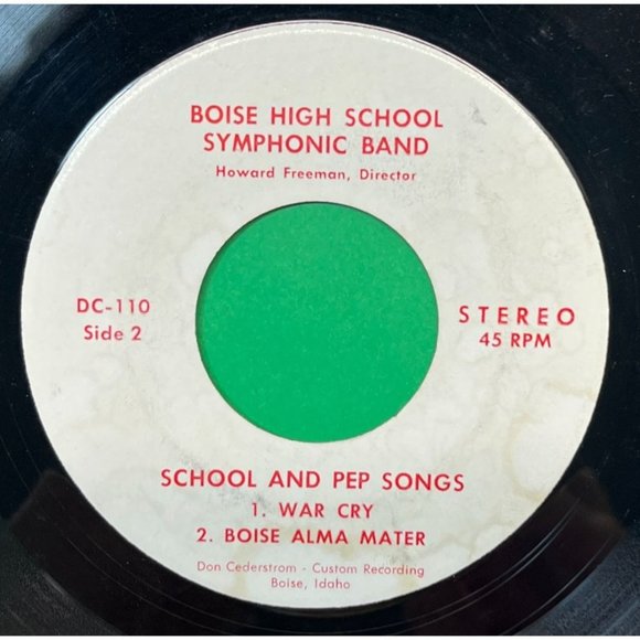 Boise High School Pep Songs 45 RPM Idaho Symphonic Band Record Private Press - Picture 2 of 6